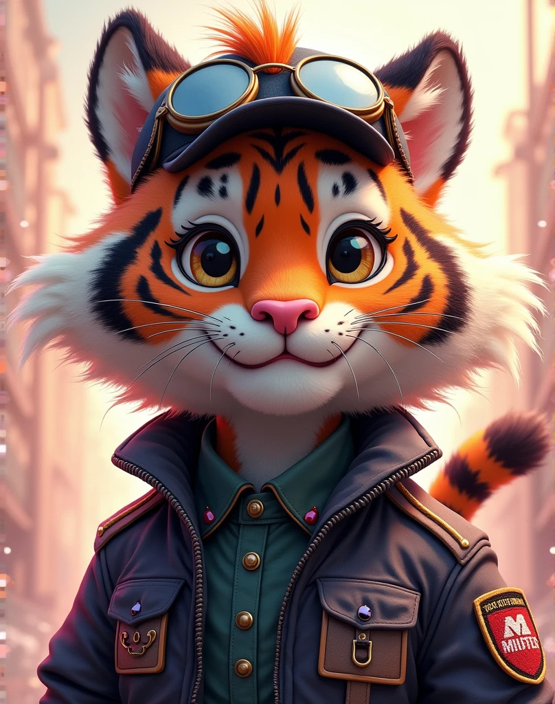 a whimsical caricature of an anthropomorphic “tiger” wearing a military mask war, soft pastel colors, ethereal punk atmosphere, ((Looney_Tunes art-style)), cartoon character, digital art, character design, hyperrealistic, detailed portrait, highly detailed, 4k, 8k, photorealistic, masterpiece, best quality, enhanced_nijistyle