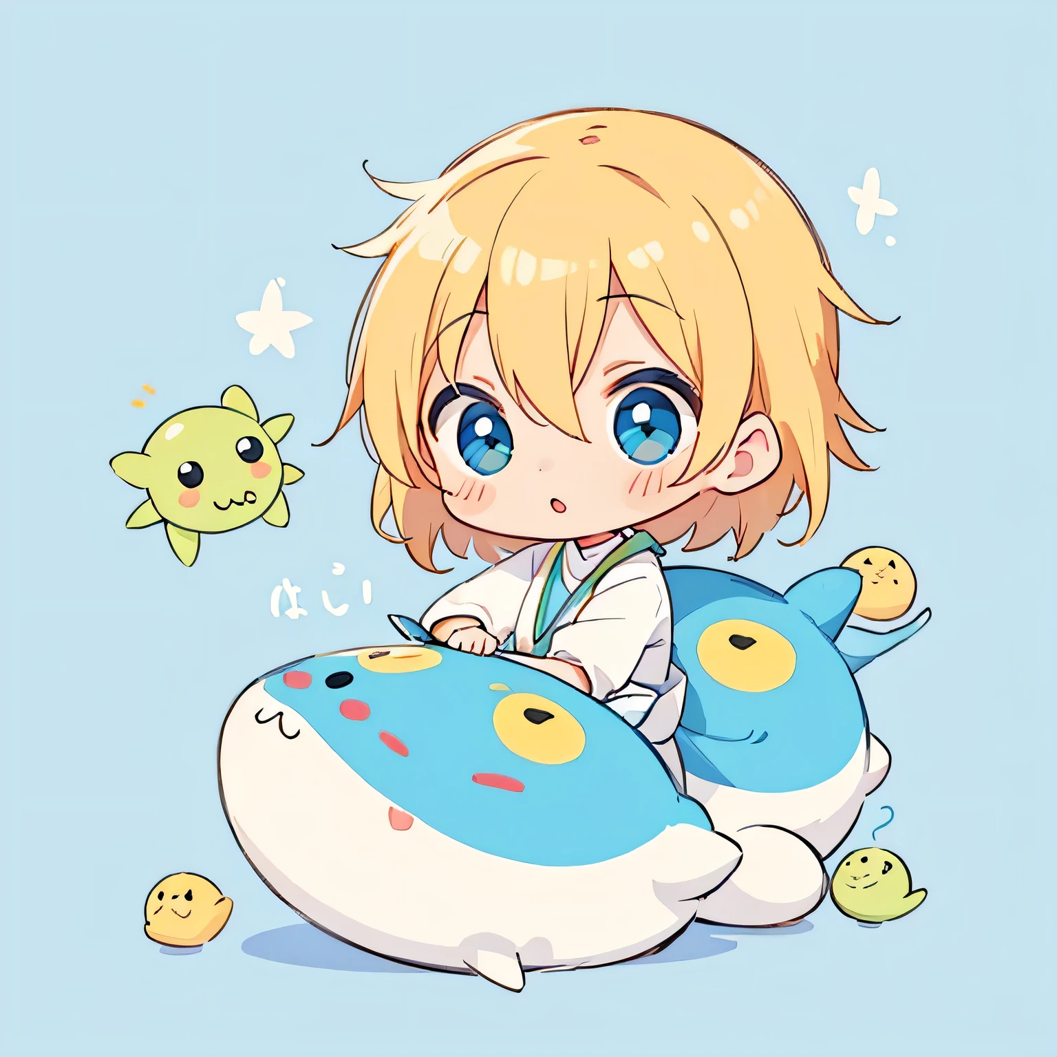 Mika Pikazo style, Kawaii Design, most beautiful girl ever、chibi, Lots of cute aliens, No background