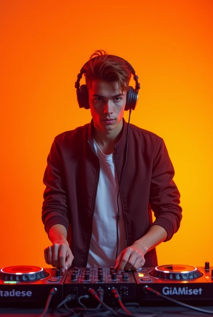 Dj kid orange background