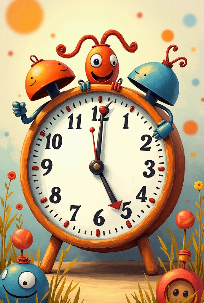 48-hour animated clock as a drawing for children