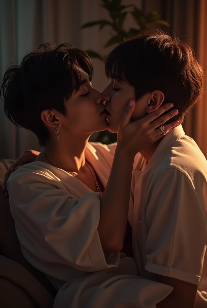 BTS's Taehyung and Jungkook kissing