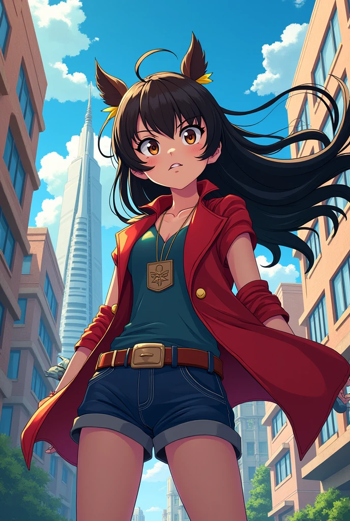 anime girl, My Hero Academia style, Chilean language