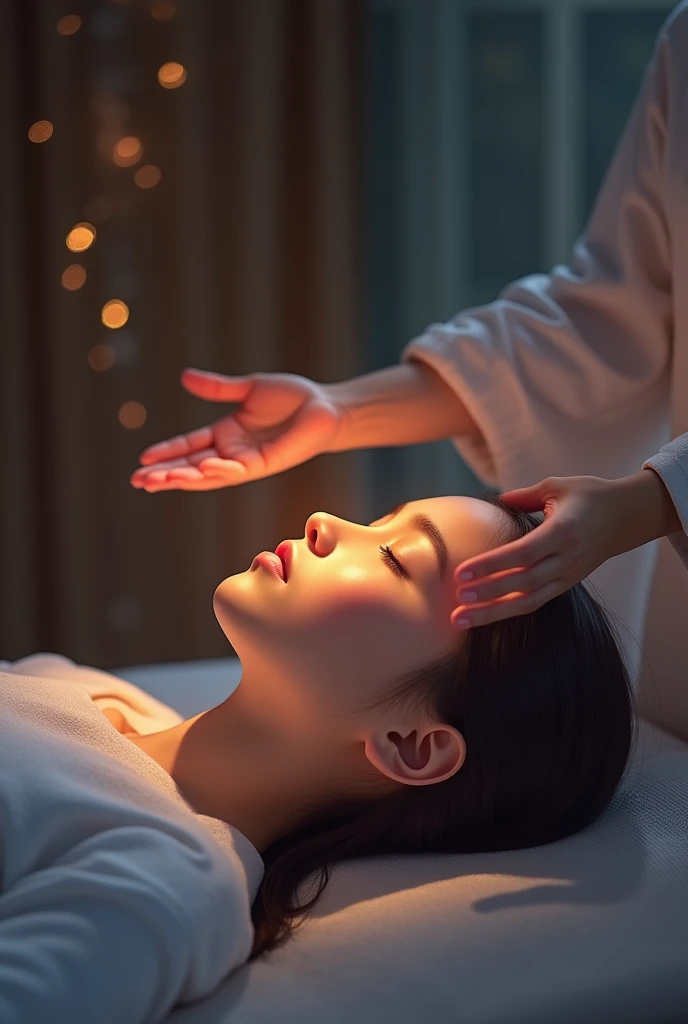 young person receiving reiki