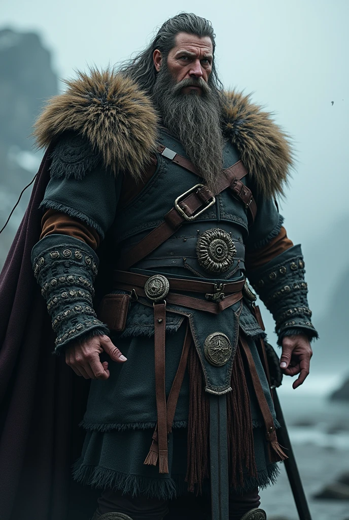 Nordic warrior with beard and long hair saying the name Angelo 666