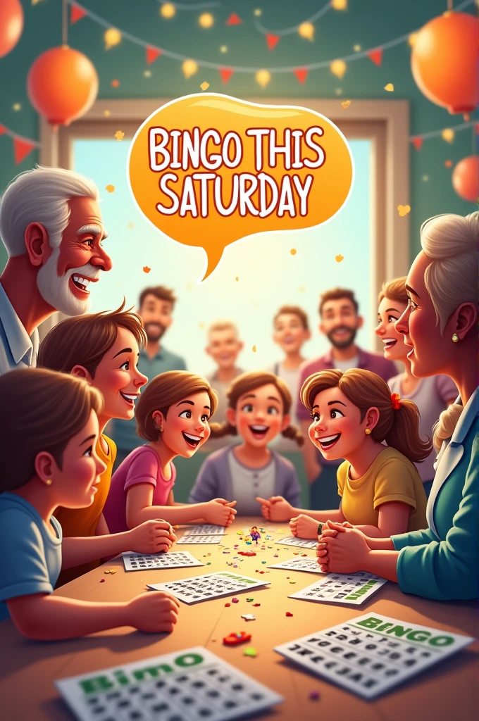 I want an ad that says Bingo this Saturday come and enjoy with your family