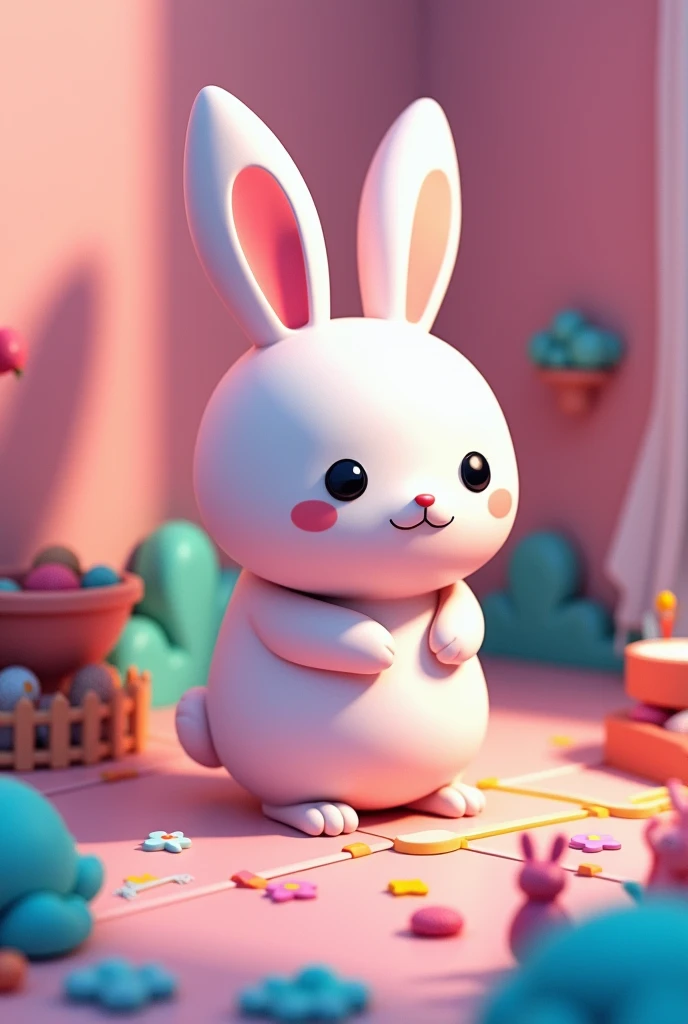 (work of art:1.2,highest quallity,high resolution),(super verbose),8k,wall-paper,(best illustrations,anime styling),(Cute Rabbit Character:2.0),正面,They are standing,(Isometric 3D Diorama:2.0),Fosca ink,soft lighting,Um design simples como o Rilakkuma,(psychedelic:2.0),progressive,pop,Cor neon