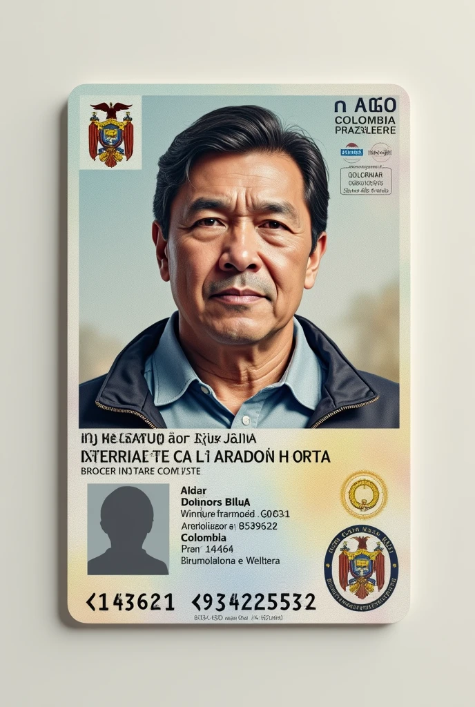 Colombian male identity card