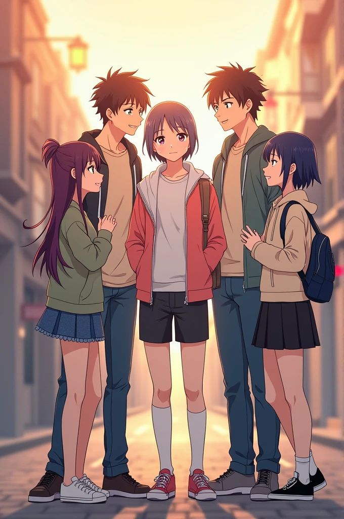 Create an image for a group of friends based on anime