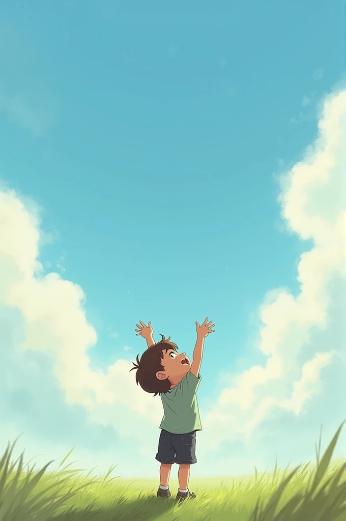 A boy as high as possible