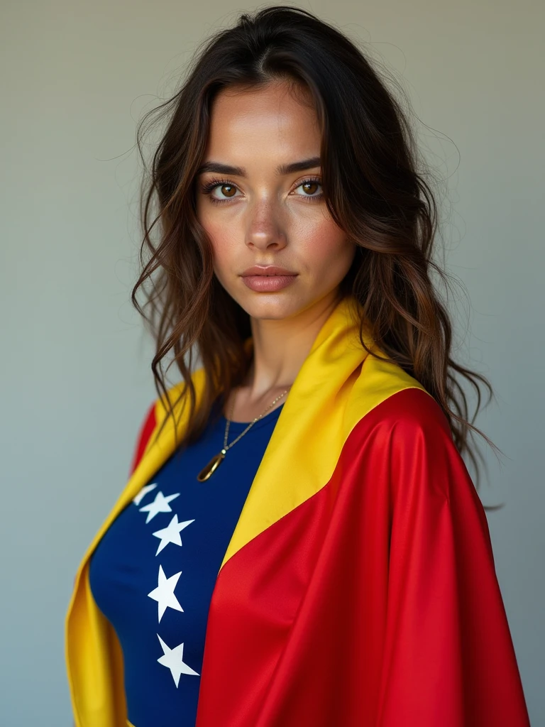 Alissa White Clutz covered with the Venezuelan flag of seven stars like this 🇻🇪
