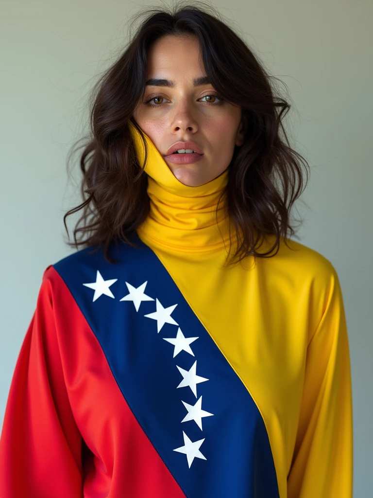 Alissa White Clutz covered with the Venezuelan flag of seven stars like this 🇻🇪