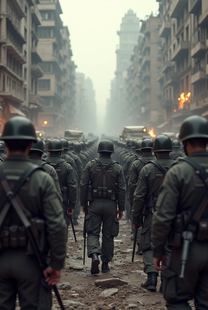 100 soldiers and a destroyed city
