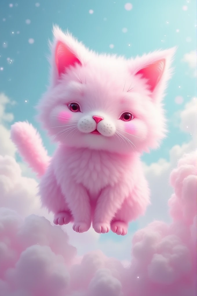 Cat-shaped cotton candy