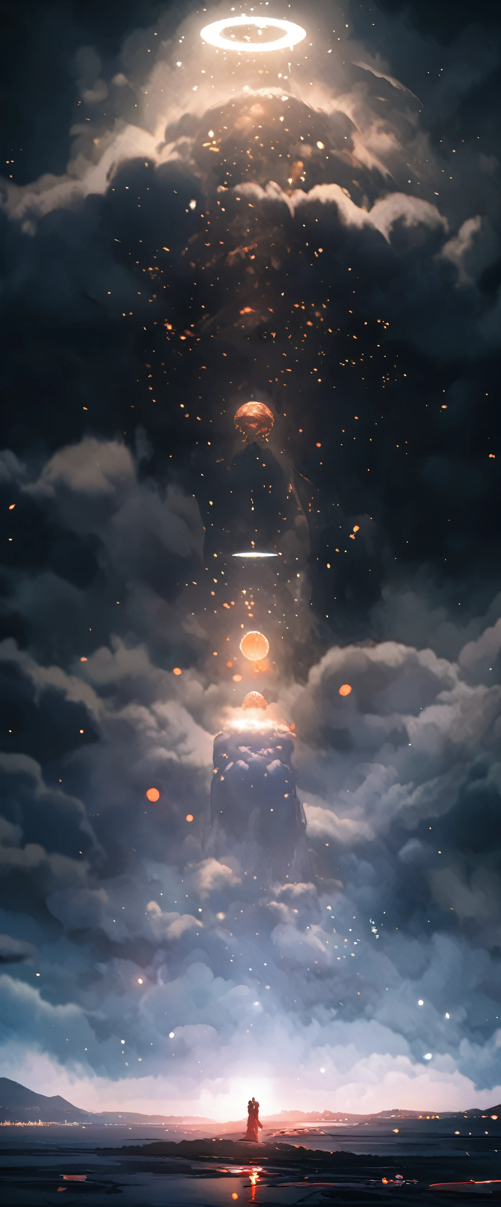 8k,wallpaper of extremely detailed CG unit, masterpiece,hight resolution,top-quality,top-quality real texture skin,hyper realisitic,increase the resolution,RAW photos,best qualtiy,highly detailed,the wallpaper,cinematic lighting,ray trace,golden ratio, BREAK ,1Buddha\(Amitabha Buddha,very virtuous , mild smile, female, godly ,(in the deep fog:1.3) ,beautiful halo\), BREAK ,background\(heaven\(The Peach Blossom Spring\),in the deep fog,beautiful chinise flowers blooming,(many peach tree),(deep fog:1.5)\),, BREAK ,many hungry ghosts\(below heaven,looking up\),(deep fog:1.5),(deep fog:1.5),(deep fog:1.5),(deep fog:1.5),(deep fog:1.5),(deep fog:1.5)