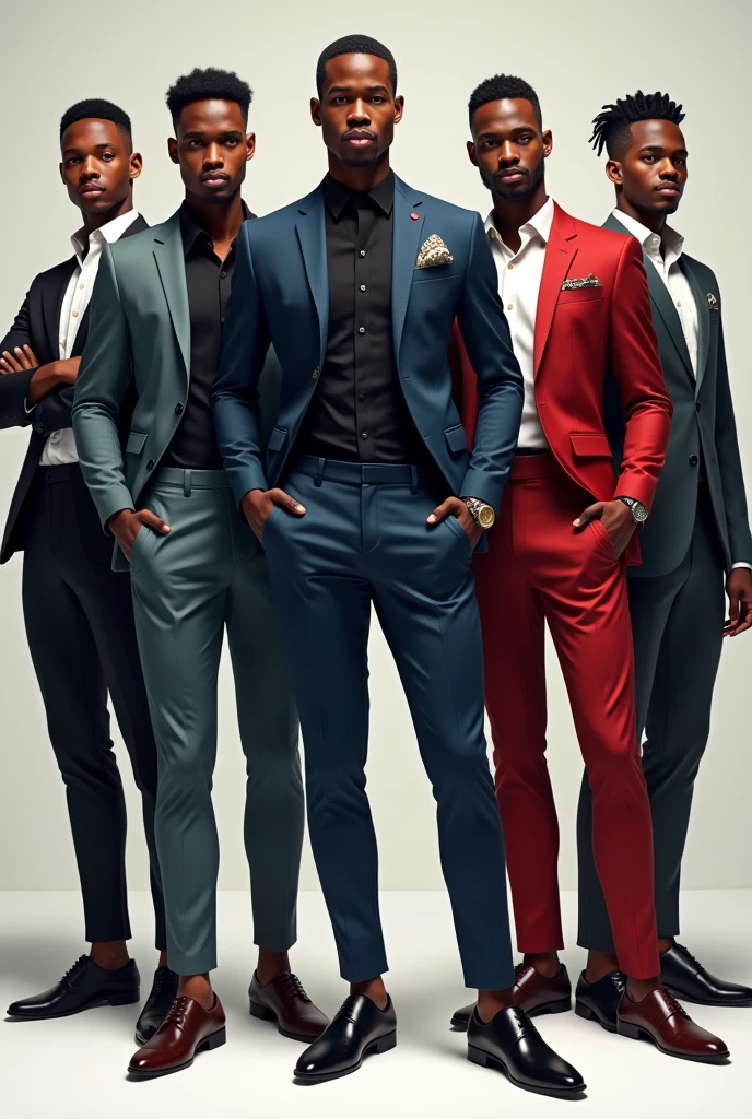 a picture of 5 black gentlemen in tight pants