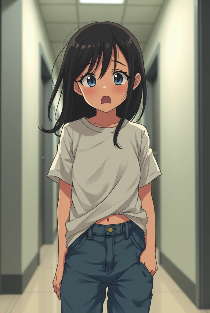 Girl peeing her pants