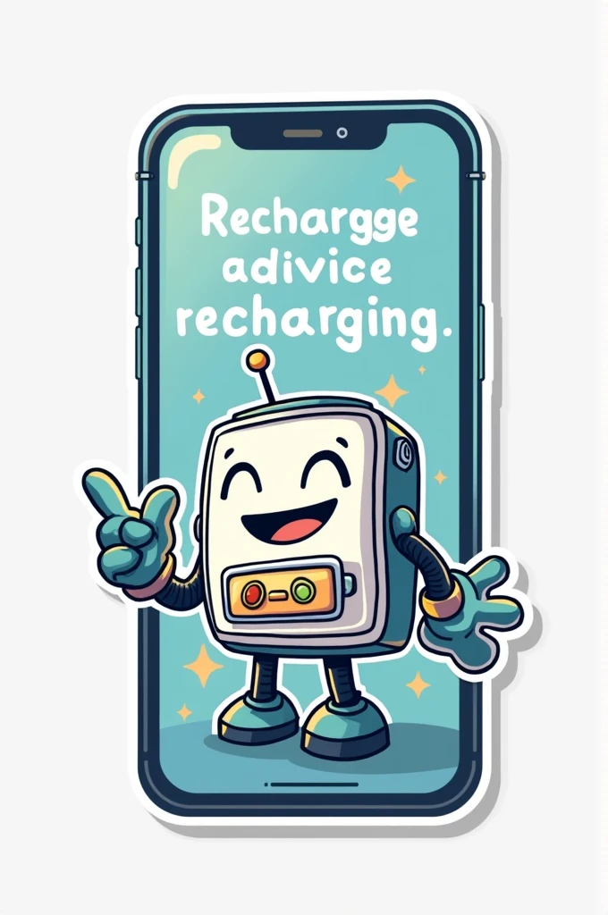 Create a sticker that says 'Your recharge will be ready in a few minutes'