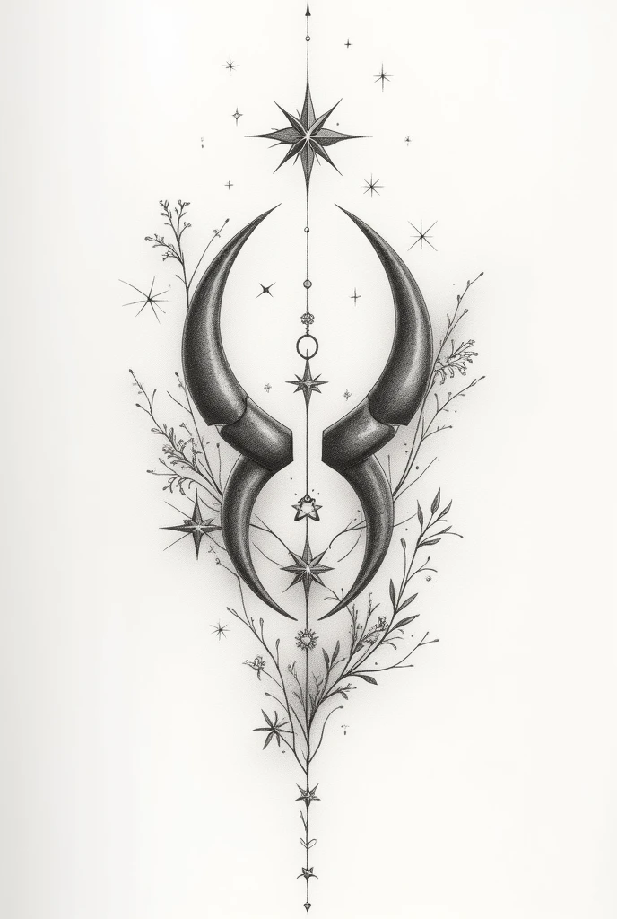 You can combine the constellations of Taurus and Scorpio to make it pretty and delicate for a tattoo., as a sketch