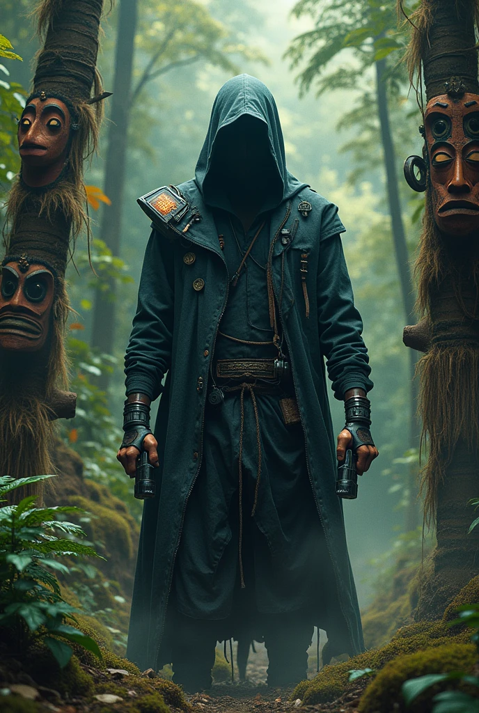 I want an image that has a bad hacker hacking the culture of the tribes