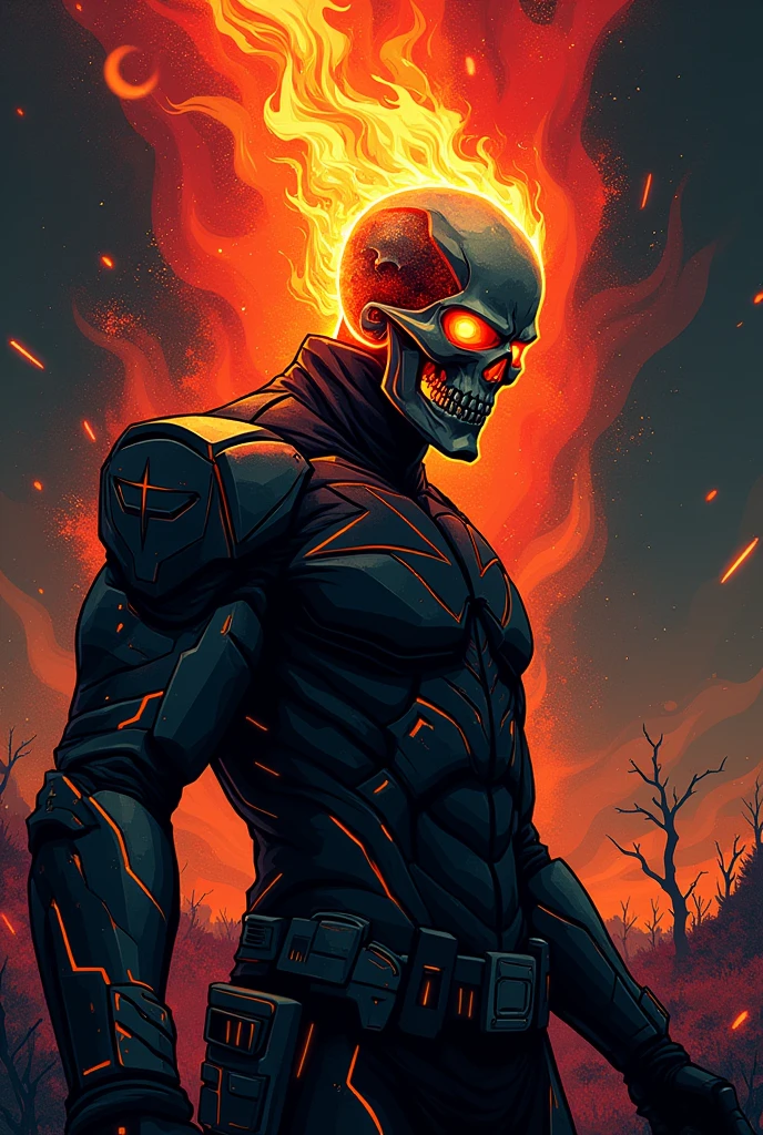a poster for the movie ghost rider in abstract vector art