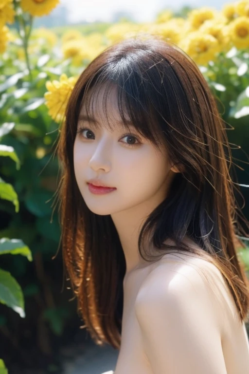 ((Exposing breasts 1.6))),(((Exposing breasts 1.6))),(((Exposing breasts 1.6))),masterpiece, Highest quality, 8k, Absurd, Beautiful medium long bob hair,Woman in her late 20s, That shy expression is cute, （Sensual Style）,(（Seven episodes were filmed................1.4）), (Nude 1.5), No makeup, The near road and the far road, Written boundary depth, Surreal, High resolution, photograph, Sharp focus, Face lamp, Dynamic Lighting, highest detailed, ,Extreme detaileds、Super detaileded、detailed、Real Skin、elegant features、Positive and optimistic、（The background is a colorful flower field)