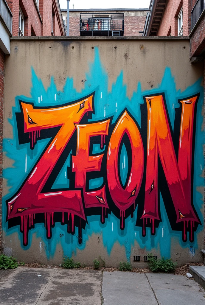 make a graffiti saying "ZEON"