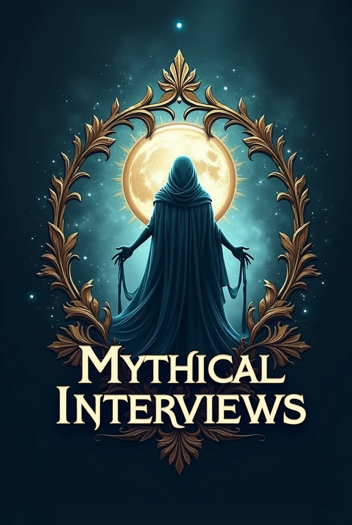 A logo for interviews that says Mythical Interviews