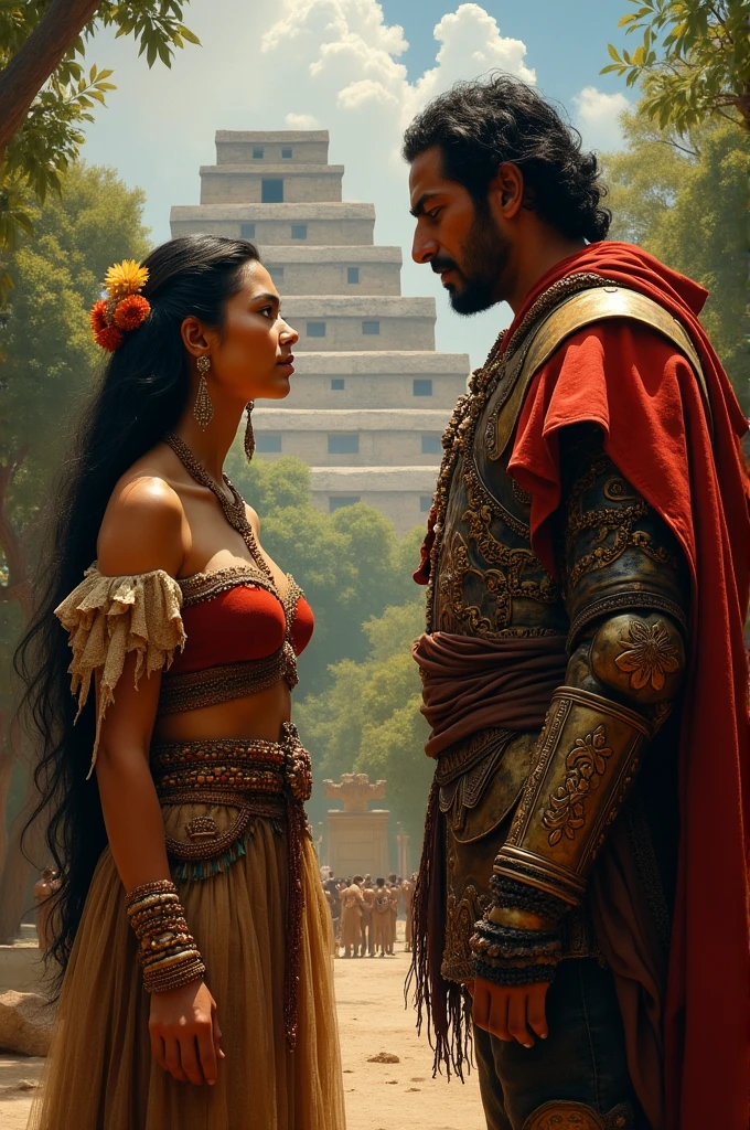 Malinche and Cortez meeting 
