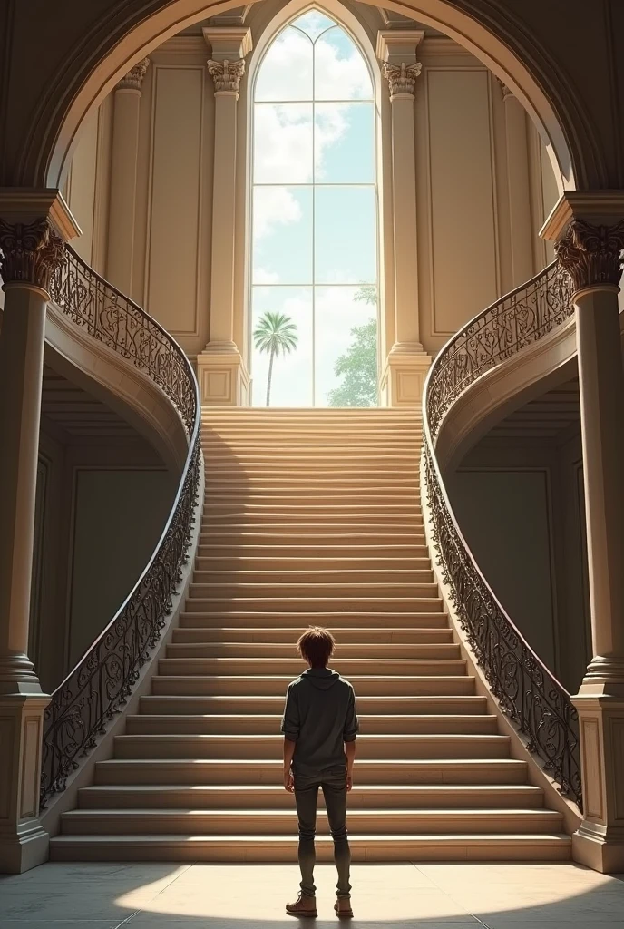 Climbing a big normal staircase