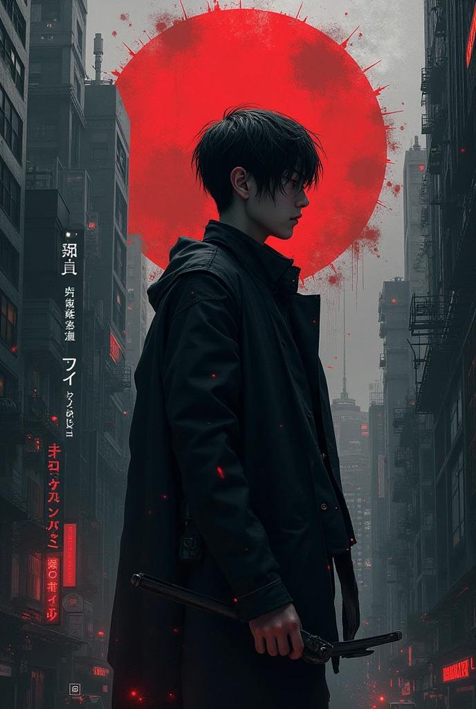 Un image qui reprend ce script : **Titre : "Les Ombres de Tokyo"**
**Synopsis :**
Dans un Tokyo futuriste où les goules et les humains coexistent difficilement, Kaneki Ken, désormais connu sous le nom de "Kakuja Blanc", vit une vie solitaire. Après les événements tragiques de la bataille contre l'Organisation du Hibou, Kaneki a été gravement blessé, tant physiquement que mentalement. Il a décidé de se retirer du monde, croyant qu'il n'y a plus de place pour lui, ni parmi les humains, ni parmi les goules.
**Acte 1 : Le Réveil des Ténèbres**
Kaneki Ken vit dans les bas-fonds de Tokyo, sous un pseudonyme, évitant tout contact avec ses anciens alliés et ennemis. Ses cauchemars sont peuplés des visages de ceux qu'il a perdus, ainsi que de ceux qu'il a tués. Un jour, il entend des rumeurs selon lesquelles une nouvelle menace est apparue : un groupe de goules, plus fortes et plus sadiques que jamais, sème la terreur dans la ville.
Cette menace, dirigée par une mystérieuse goule appelée "L'Immortel", sème la terreur à Tokyo. Ces goules ont découvert une nouvelle forme de transformation, une fusion entre la technologie humaine et les capacités des goules, les rendant presque invincibles.
**Acte 2 : Le Retour du Héros**
Malgré ses résolutions de rester en retrait, Kaneki ne peut pas rester indifférent aux souffrances des innocents. Il rencontre par hasard un jeune humain, Yuto, qui lui rappelle son ancien moi : un étudiant naïf, pris dans une guerre qui le dépasse. Yuto cherche à venger la mort de sa famille, tuée par L'Immortel.
Kaneki décide de reprendre les armes et de protéger Yuto. Ensemble, ils commencent à rassembler des informations sur cette nouvelle menace. Kaneki se rend compte que cette guerre n'est pas seulement contre L'Immortel, mais aussi contre ses propres démons intérieurs.
**Acte 3 : Les Ombres du Passé**
En enquêtant, Kaneki découvre que L'Immortel était autrefois un membre de l'Organisation du Hibou, et qu'il a survécu à la bataille en fusionnan