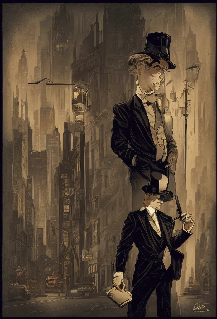 Image of a man in suit and tie with hat, arte vetorial por Dean Ellis, pixabay, digitl art, noir Detective and a fedora, a man in a suit and hat, noir Detective, 1960s spy, noir film world character design, Detective, mobster, noir animation, dark movie style, dark movie, dark movie realistic