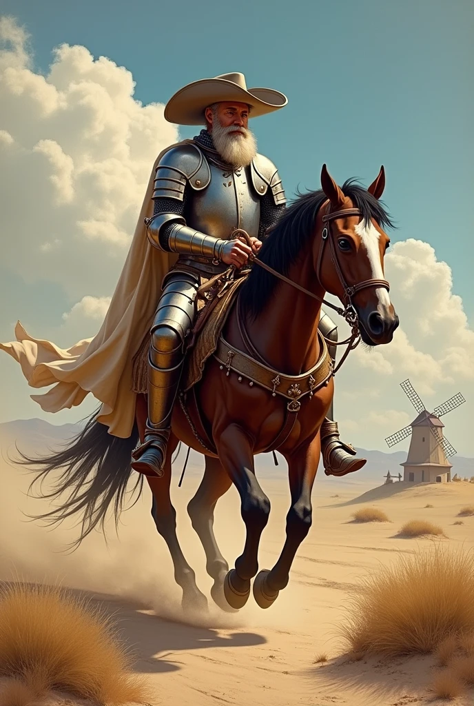 Don Quixote of La Mancha as a knight of chivalry 
