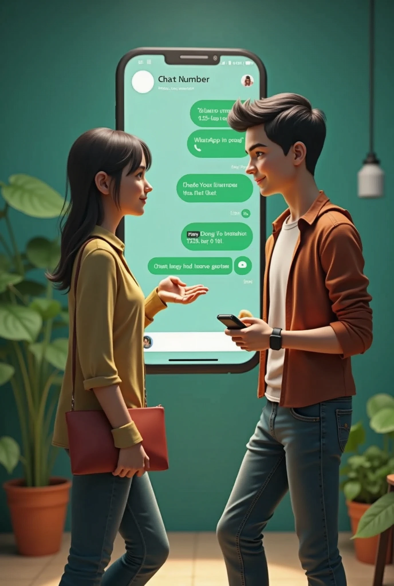 Create WhatsApp chat screenshot with phone number 