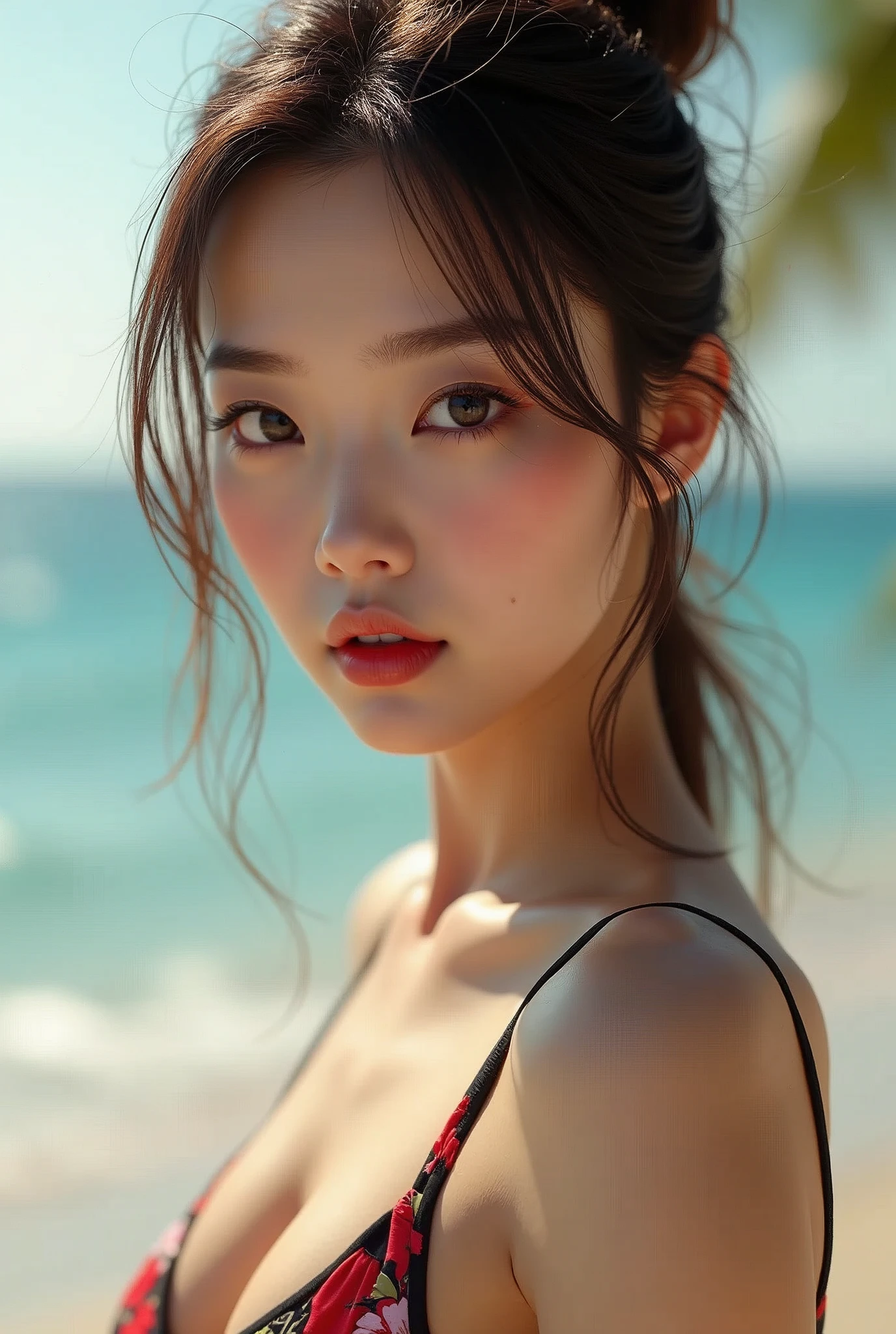 Jennie 8K Super Realistic Beautiful Blackpink ultra mega detailed stunning beauty 8K FULL HD high definition super detailed every smallest detail of her face is detailed Jennie Blackpink, in a swimsuit