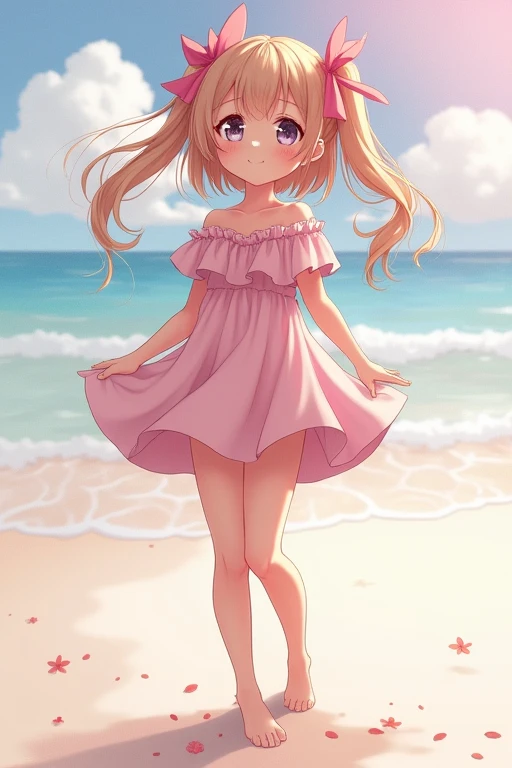 Anime girl barefoot