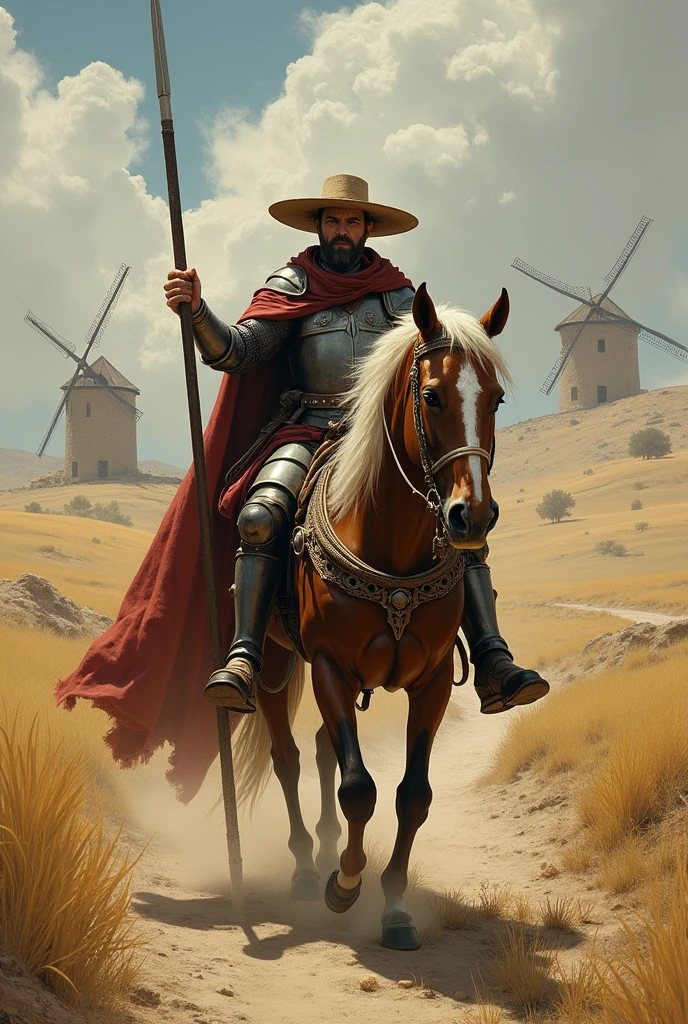 Don Quixote of La Mancha in his first chivalrous adventures
