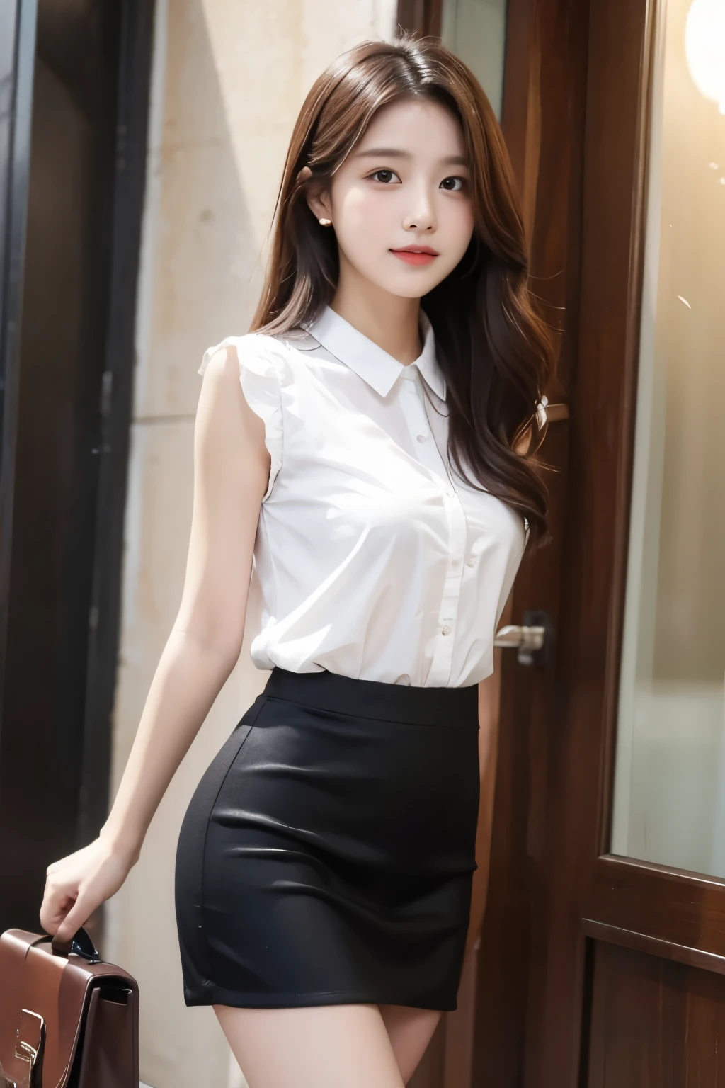 Young and beautiful woman,whole body,mini skirt