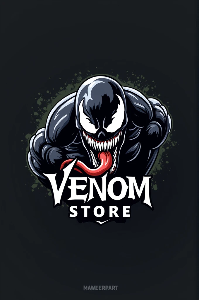 Create a logo featuring Venom with a Nike swoosh and the text "VENOM STORE".