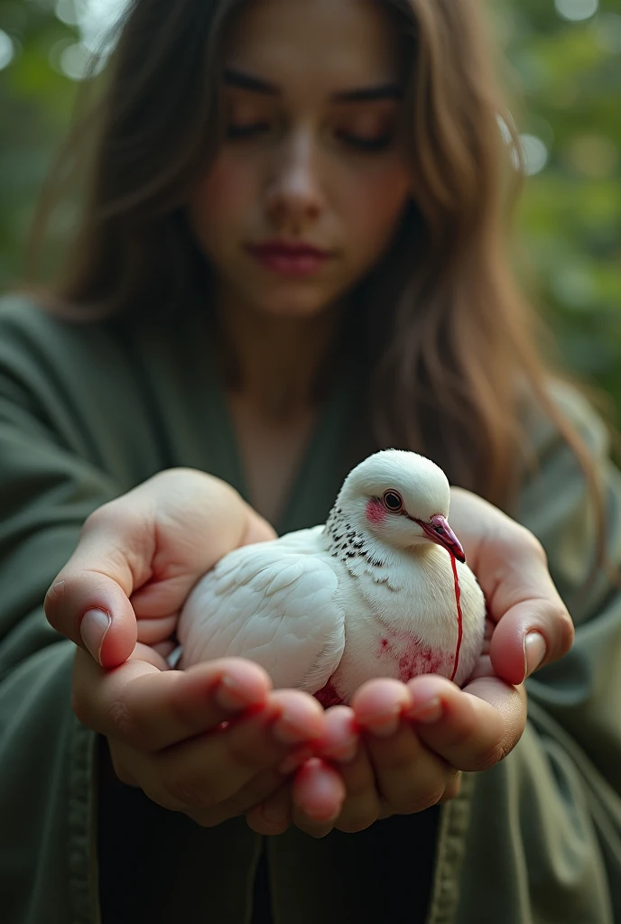 holding Bleeding Dove