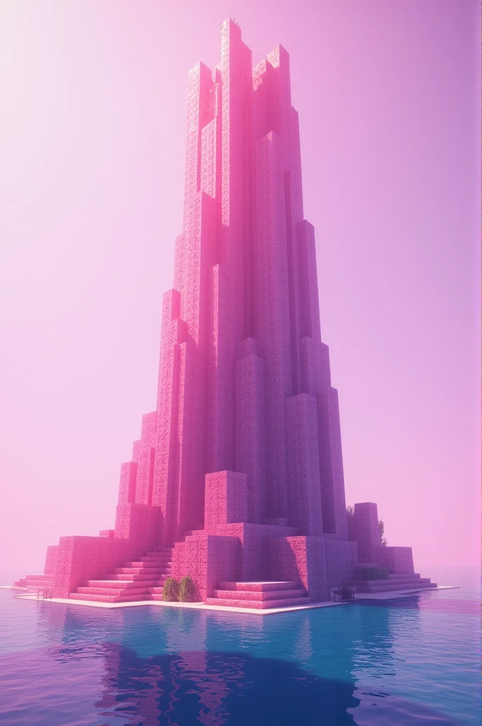 Make a pink Minecraft ocean monument 