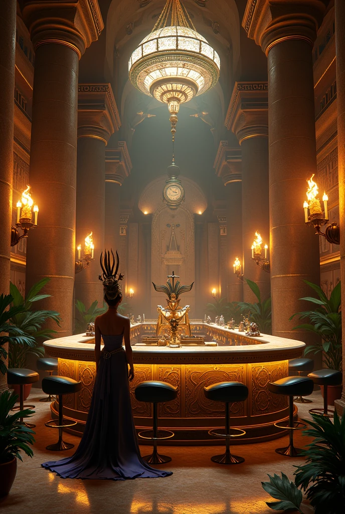 Create an image of a bar called Bar Cleopatra with an Egyptian theme.
