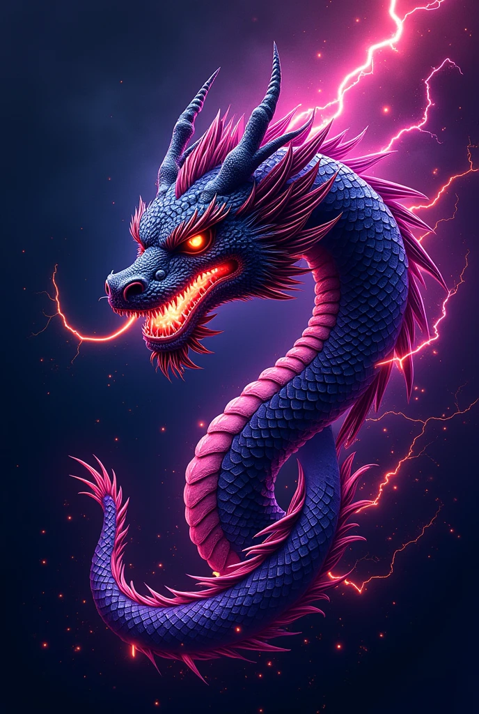 Create an interclass futsal school shirt,that has a dragon and lightning design on the print with some details,and that it be black and purple.