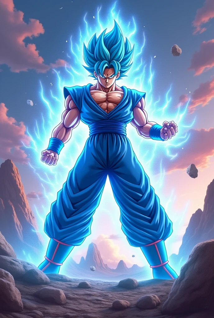 Vegito Ssj Blue giving a punch
