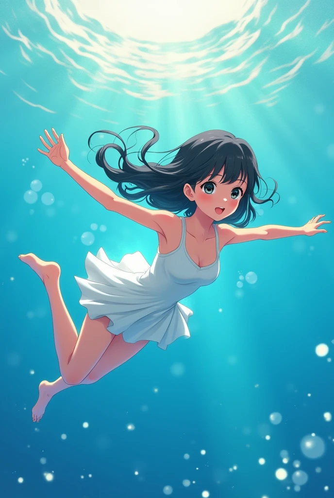 2D swimming anime girl