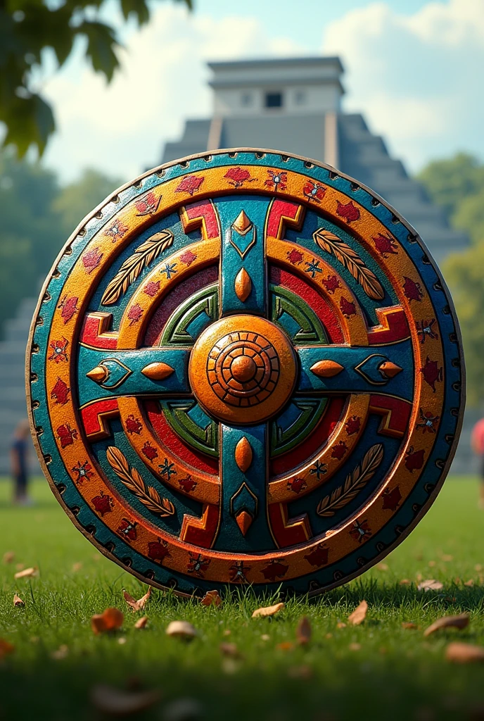 Generate a soccer shield in Aztec style