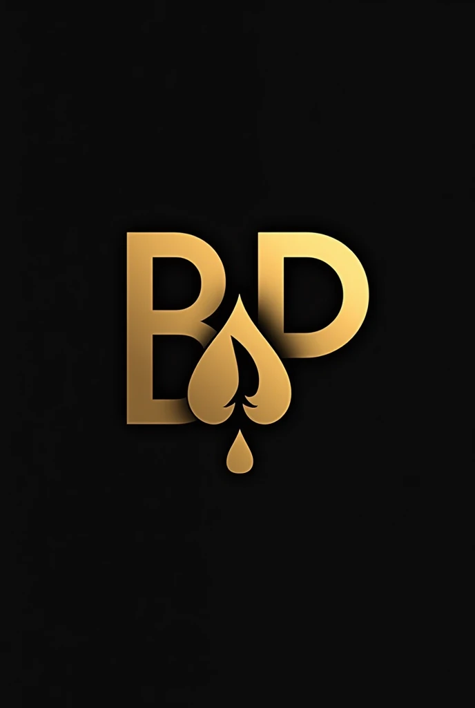 Create a modern and minimalist logo in gold for a poker event that incorporates the letters 'BP' in a contemporary style, where the letters creatively intersect. Include the spade suit symbol (). The logo should be simple, clean, and professional, conveying sophistication and elegance while being appealing and memorable. Provide the design in a vector format (e.g., SVG, EPS) that can be easily resized and used across various media. Ensure that the design is unique and does not infringe on any existing trademarks or copyrights.