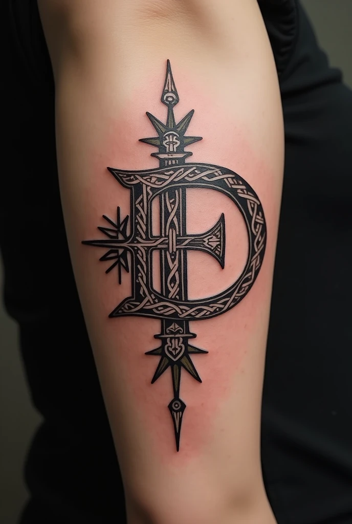 Tattoo combining the letters D and F