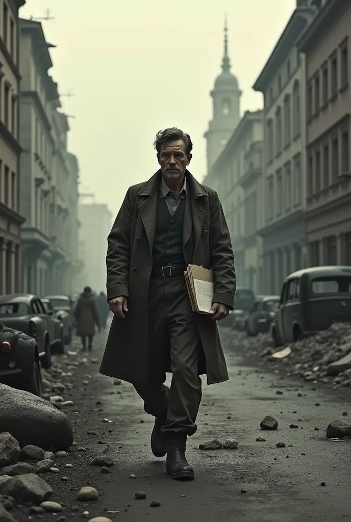Berlin after World War II The man delivers a letter to 
