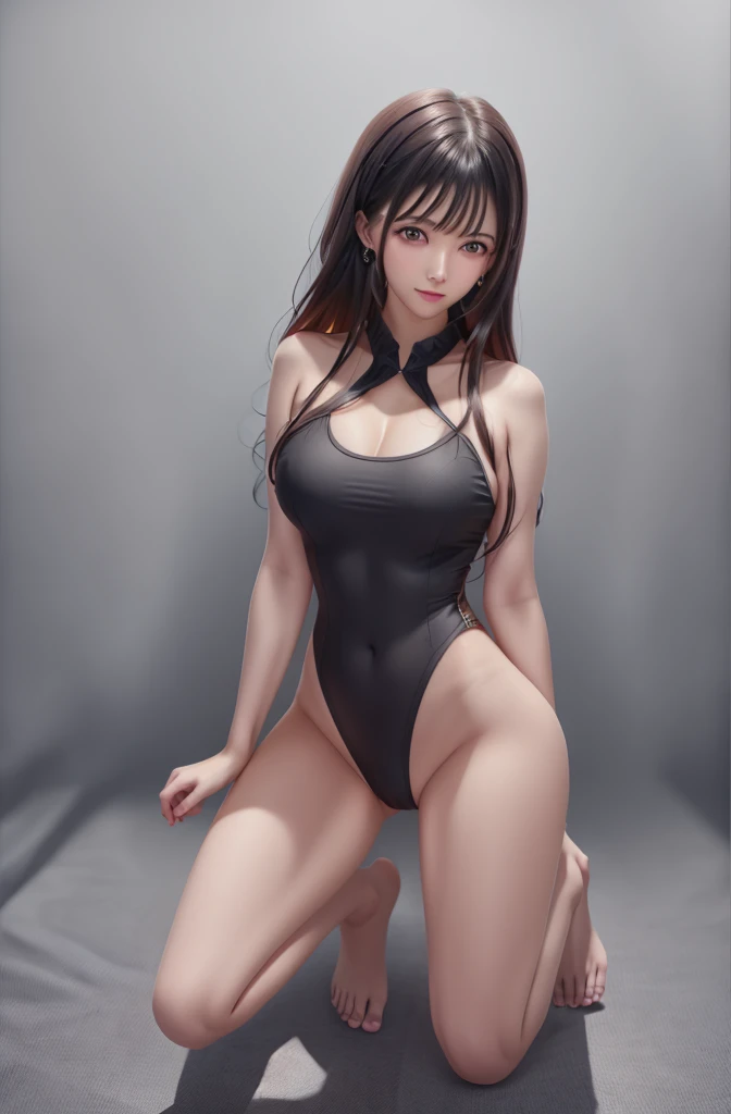 nsfw,(realistic,best quality, masterpiece),(1girl,独奏:1.5), beautiful face,beautiful body,detailed fingers ,looking at view, beautiful lighting, professional lighting,(on a space station:1.2),from below, , torogao,cowboy shot:1.5, cameltoe, narrow waist,wedgie_crotch, School Swimsuit、Sarah collar、frilled kouhai, large_breasts, short_hair, orange_hair, Blue_eyes, shiny_hair, hair_between_eyes, tanlines, ahoge, earrings BREAK very highleg leotard , squatting, breast pull, flat2,