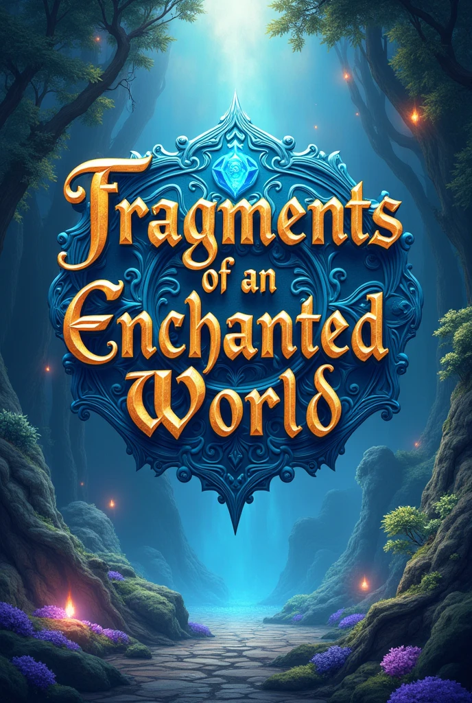 I want a fantasy and fiction cover with the title "fragments of an enchanted world" in the middle with the release date for September 2025